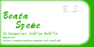 beata szepe business card